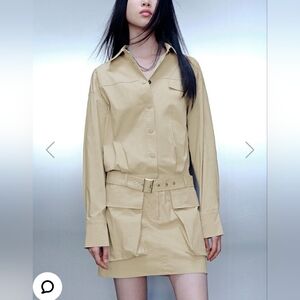 NWT Urban Revivo Skater Shirt Dress With Belt - Sz XL